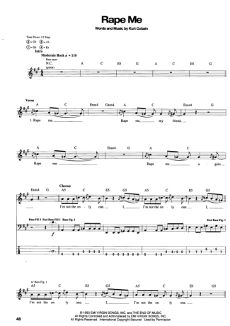 Nirvana  score for Bass