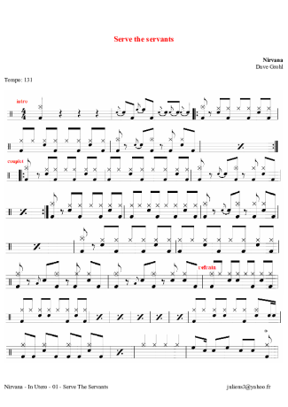 Nirvana  score for Drums