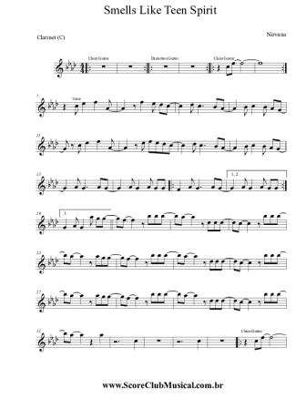 Nirvana  score for Clarinet (C)