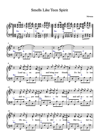 Nirvana  score for Piano