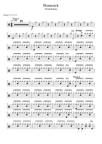 Noah Kahan  score for Drums