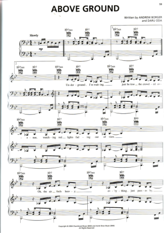 Norah Jones Above Ground score for Piano
