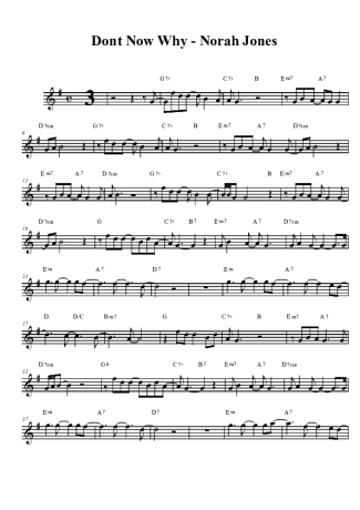 Norah Jones  score for Clarinet (Bb)