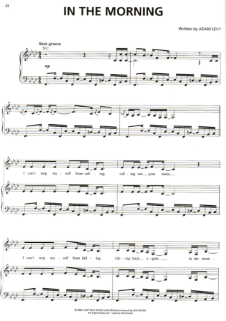 Norah Jones In The Morning score for Piano