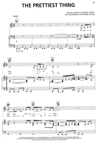 Norah Jones The Prettiest Thing score for Piano