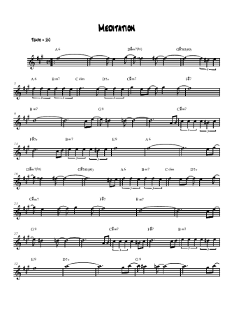 Norman Gimbel Meditation score for Alto Saxophone