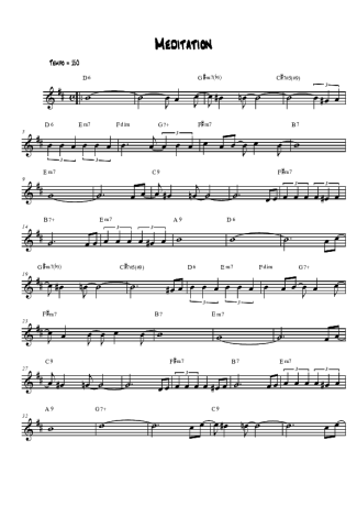Norman Gimbel Meditation score for Tenor Saxophone Soprano (Bb)