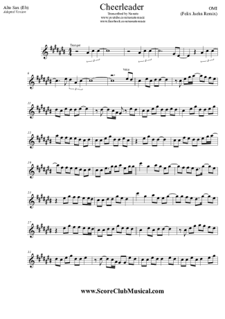 OMI Cheerleader (Felix Jaehn Remix) score for Alto Saxophone