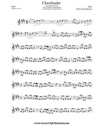 OMI Cheerleader (Felix Jaehn Remix) score for Flute