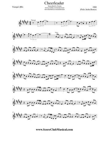 OMI Cheerleader (Felix Jaehn Remix) score for Trumpet