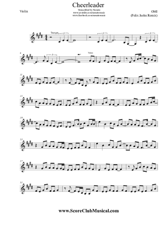 OMI Cheerleader (Felix Jaehn Remix) score for Violin