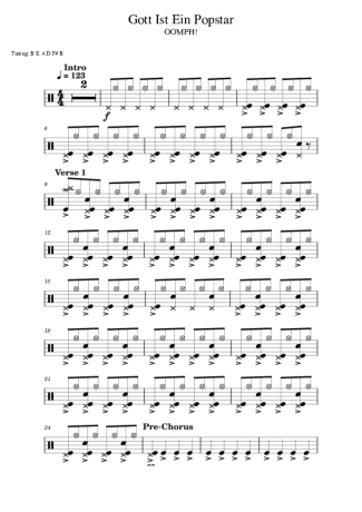 Score for Drums