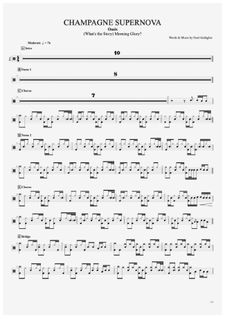 Oasis  score for Drums