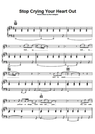 Oasis Stop Crying Your Heart Out score for Piano