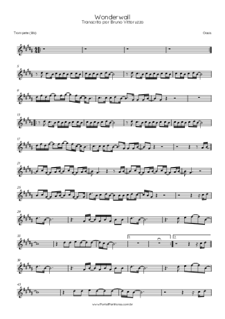 Oasis Wonderwall score for Trumpet