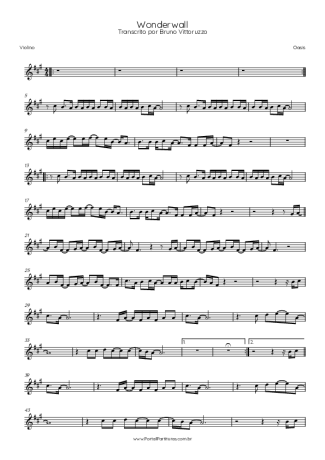 Oasis Wonderwall score for Violin