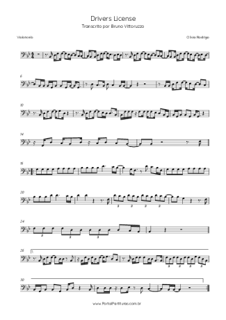 Olivia Rodrigo  score for Cello