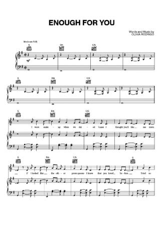 Olivia Rodrigo  score for Piano