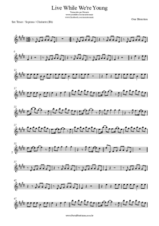 One Direction  score for Clarinet (Bb)