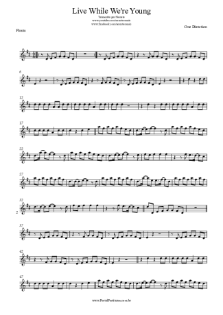 One Direction Live While We´re Young score for Flute