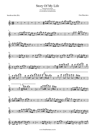 One Direction  score for Alto Saxophone