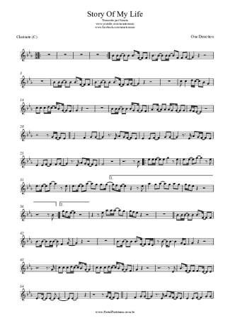 One Direction  score for Clarinet (C)