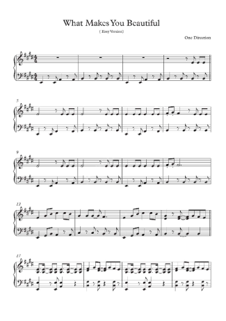 One Direction What Makes You Beautiful score for Piano
