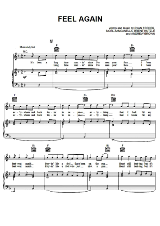 OneRepublic  score for Piano