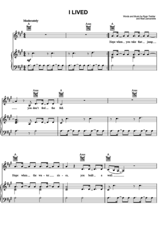 OneRepublic I Lived score for Piano