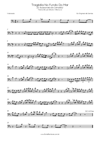 Originais do Samba Tragédia No Fundo Do Mar score for Cello