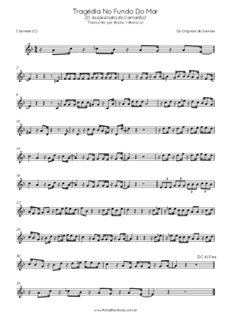 Originais do Samba Tragédia No Fundo Do Mar score for Clarinet (C)