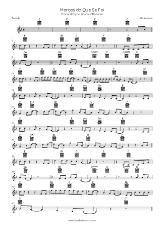 Os Incríveis Marcas Do Que Se Foi score for Acoustic Guitar