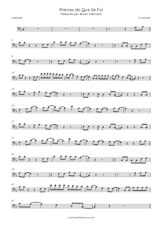 Os Incríveis Marcas Do Que Se Foi score for Cello