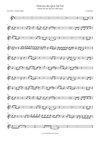Os Incríveis  score for Tenor Saxophone Soprano (Bb)