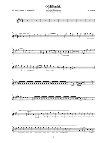 Os Incríveis O Milionário score for Tenor Saxophone Soprano (Bb)