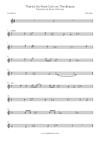 Otto Nilsen There´s No More Corn On The Brasos score for Clarinet (C)
