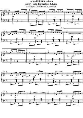 Outubrino Domingos de Moraes A Natureza score for Accordion