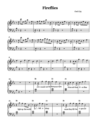 Owl City  score for Piano