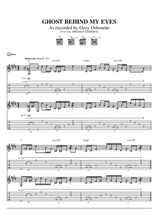 Ozzy Osbourne  score for Guitar