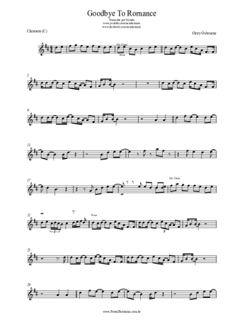 Ozzy Osbourne  score for Clarinet (C)