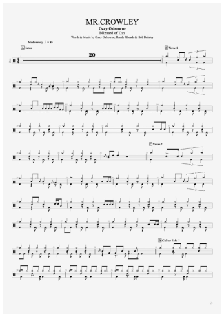 Ozzy Osbourne  score for Drums