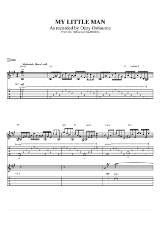 Ozzy Osbourne  score for Guitar