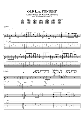 Ozzy Osbourne  score for Guitar