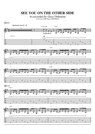 Ozzy Osbourne See You On The Other Side score for Guitar
