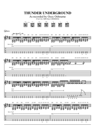 Ozzy Osbourne  score for Guitar