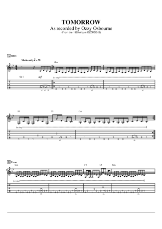 Ozzy Osbourne  score for Guitar