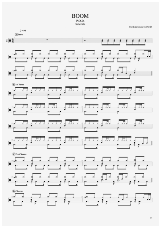 P.O.D.  score for Drums