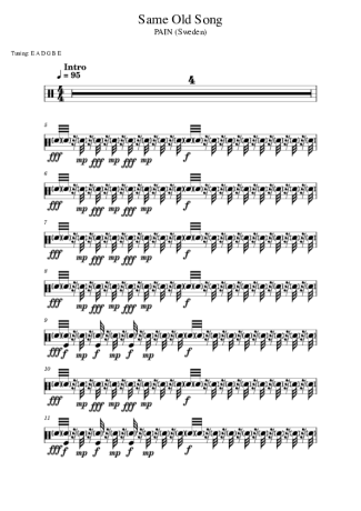 Score for Drums