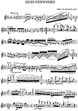 Pablo de Sarasate Gypsy Airs score for Violin