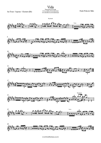 Padre Fábio de Melo Vida score for Tenor Saxophone Soprano (Bb)